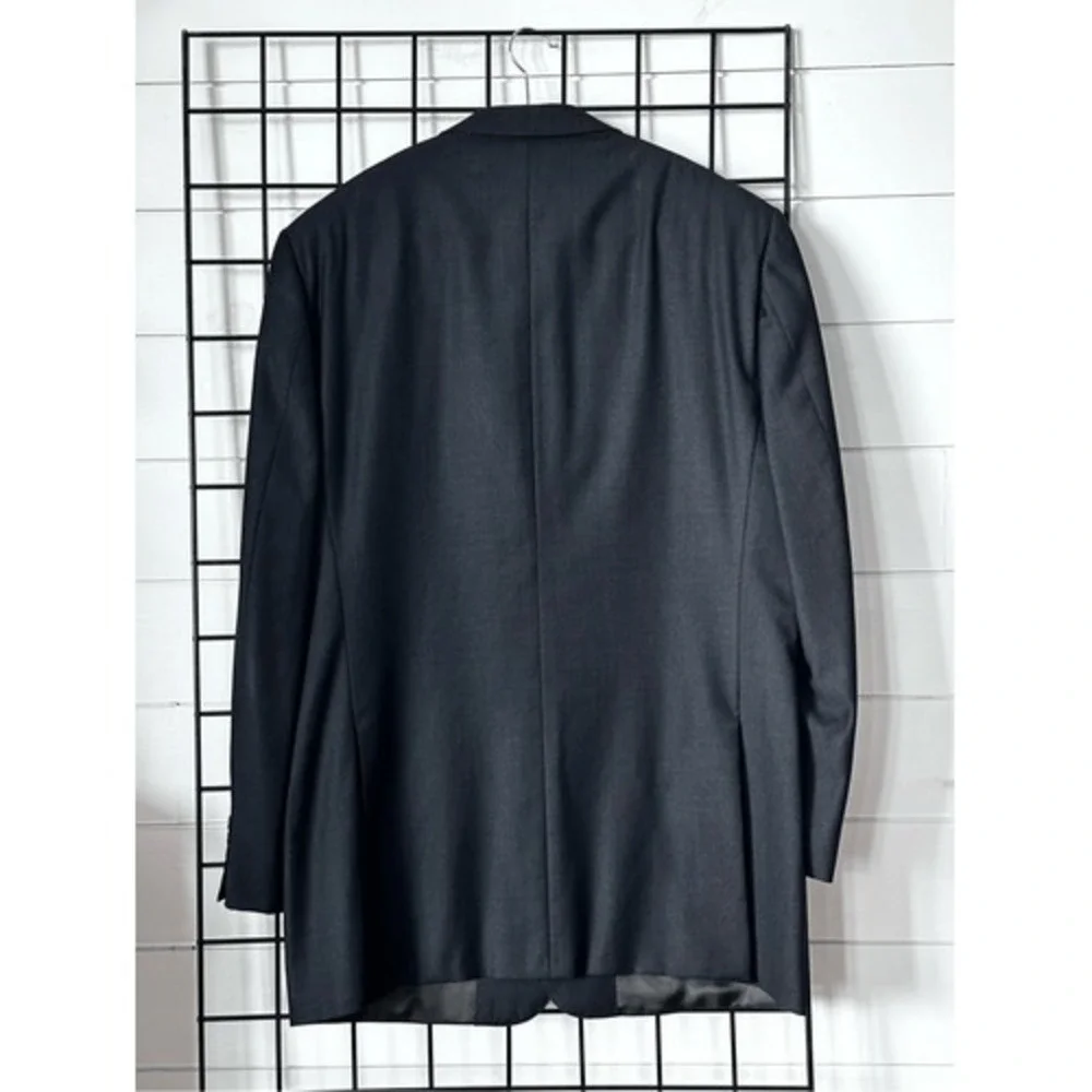 ERMENEGILDO ZEGNA‎ Wool 3 Button Suit Jacket Blazer 56L (46L) Black Classic